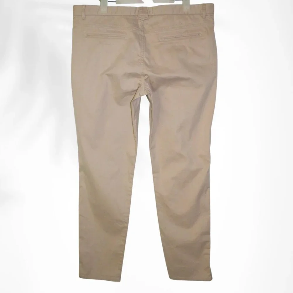 Massimo Dutti Tapered Trouser Pants Size 9.5 Beige Mid Rise Stretch - Picture 2 of 10